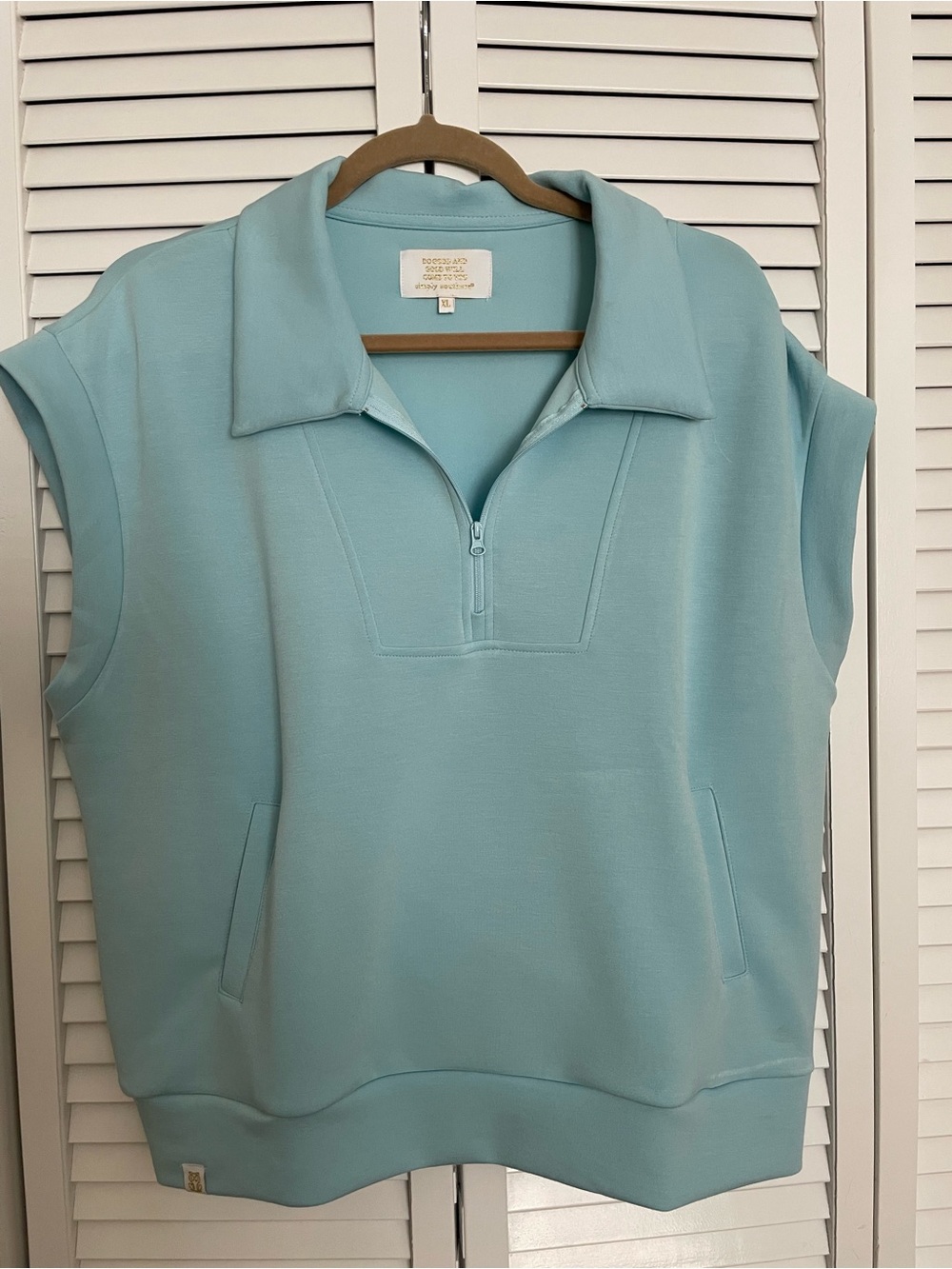 Simply Southern Sleeveless Zip Hoodie - Aqua